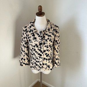 MaxMara Silk Blend Jacket Blazer Made in Italy Women’s Size 8 Quilted Tan Black‎